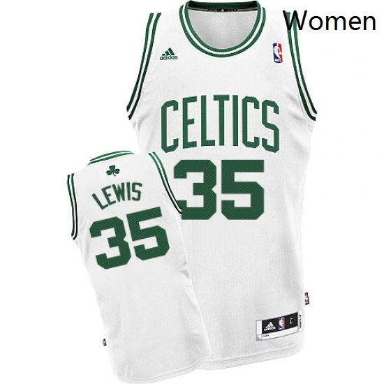 Womens Adidas Boston Celtics 35 Reggie Lewis Swingman White Home NBA Jersey