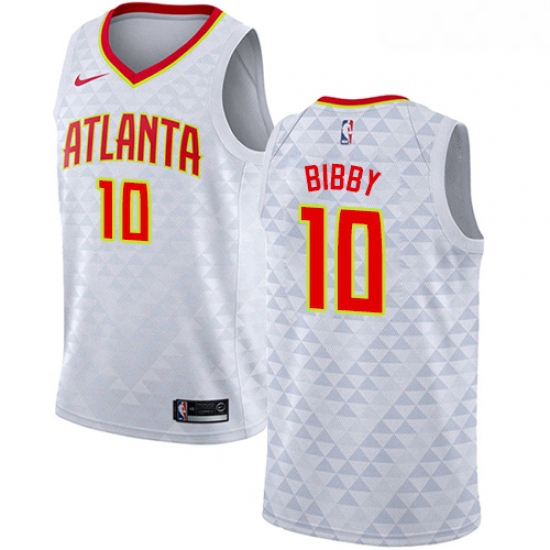 Womens Nike Atlanta Hawks 10 Mike Bibby Swingman White NBA Jersey Association Edition