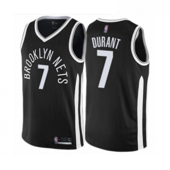 Womens Brooklyn Nets 7 Kevin Durant Swingman Black Basketball Jersey City Edition