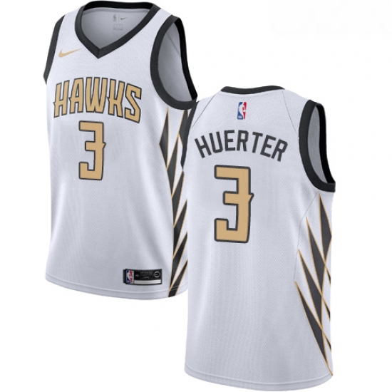 Womens Nike Atlanta Hawks 3 Kevin Huerter Swingman White NBA Jersey City Edition