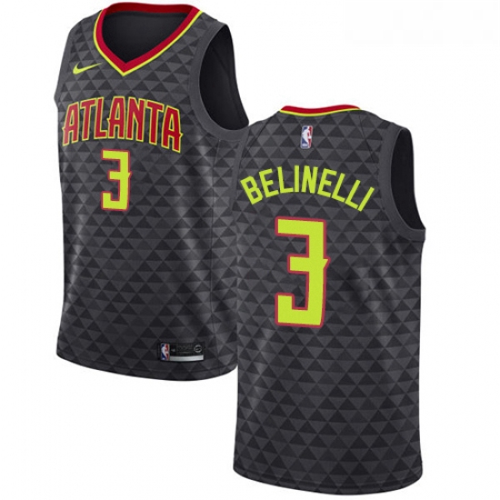 Womens Nike Atlanta Hawks 3 Marco Belinelli Authentic Black Road NBA Jersey Icon Edition