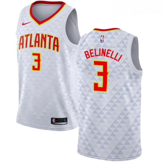 Womens Nike Atlanta Hawks 3 Marco Belinelli Authentic White NBA Jersey Association Edition