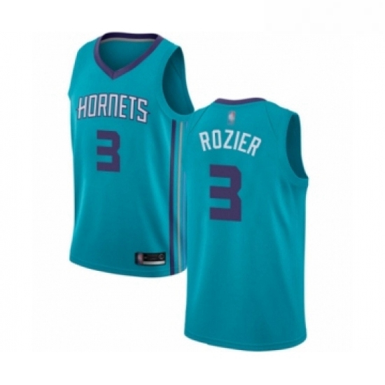 Womens Jordan Charlotte Hornets 3 Terry Rozier Authentic Teal Basketball Jersey Icon Edition