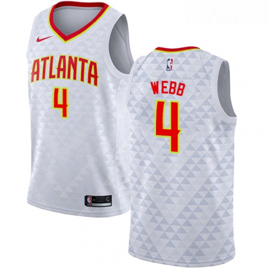 Womens Nike Atlanta Hawks 4 Spud Webb Swingman White NBA Jersey Association Edition