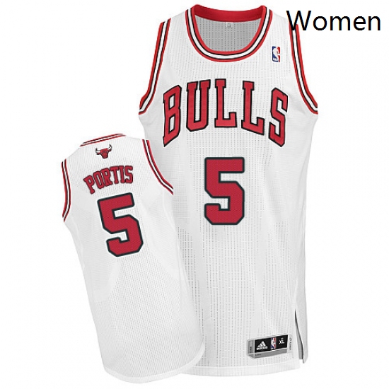 Womens Adidas Chicago Bulls 5 Bobby Portis Authentic White Home NBA Jersey