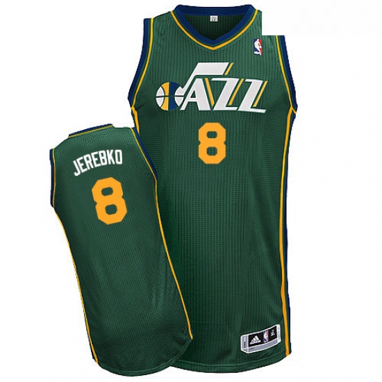 Womens Adidas Utah Jazz 8 Jonas Jerebko Authentic Green Alternate NBA Jersey