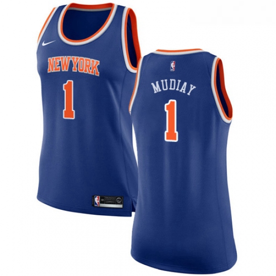 Womens Nike New York Knicks 1 Emmanuel Mudiay Swingman Royal Blue NBA Jersey Icon Edition