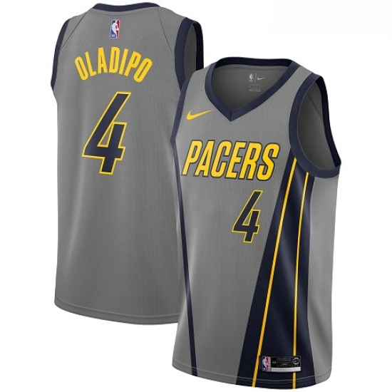 Womens Nike Indiana Pacers 4 Victor Oladipo Swingman Gray NBA Jersey City Edition