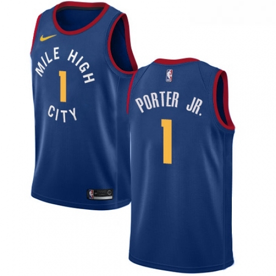 Womens Nike Denver Nuggets 1 Michael Porter Swingman Light Blue NBA Jersey Statement Edition