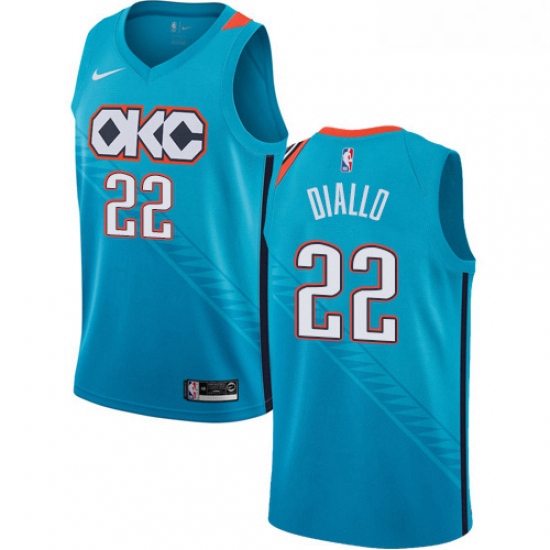 Womens Nike Oklahoma City Thunder 22 Hamidou Diallo Swingman Turquoise NBA Jersey City Edition