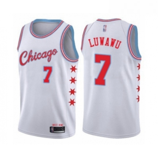 Womens Chicago Bulls 7 Timothe Luwawu Swingman White Basketball Jersey City Edition