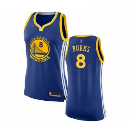 Womens Golden State Warriors 8 Alec Burks Swingman Royal Blue Basketball Jersey Icon Edition