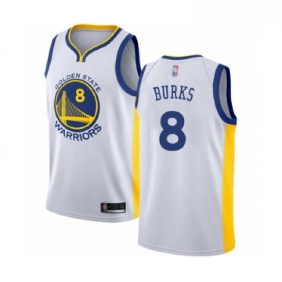 Womens Golden State Warriors 8 Alec Burks Swingman White Basketball Jersey Association Edition