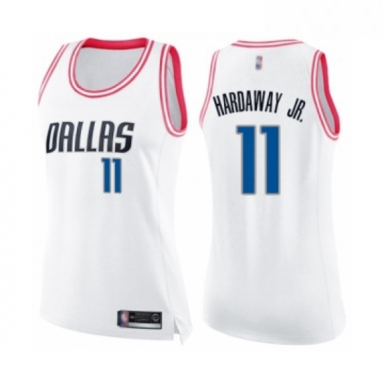 Womens Dallas Mavericks 11 Tim Hardaway Jr Swingman White Pink Fashion Basketball Jersey