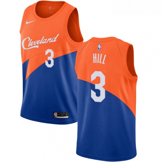 Womens Nike Cleveland Cavaliers 3 George Hill Swingman Blue NBA Jersey City Edition