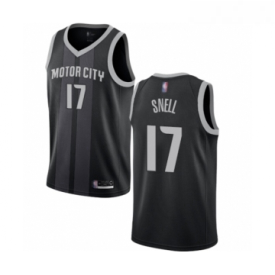 Womens Detroit Pistons 17 Tony Snell Swingman Black Basketball Jersey City Edition