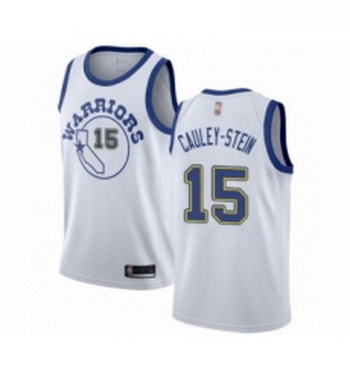 Womens Golden State Warriors 15 Willie Cauley Stein Authentic White Hardwood Classics Basketball Jer