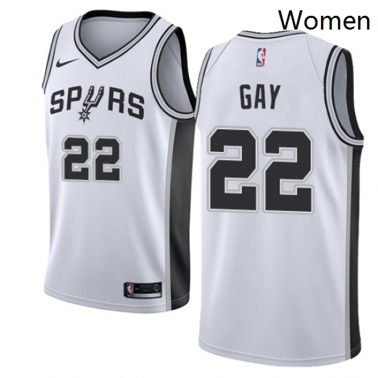 Womens Nike San Antonio Spurs 22 Rudy Gay Swingman White Home NBA Jersey Association Edition