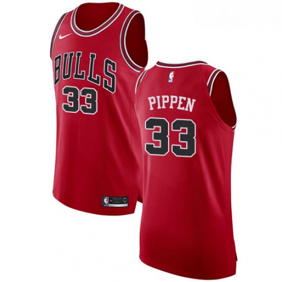 Womens Nike Chicago Bulls 33 Scottie Pippen Authentic Red Road NBA Jersey Icon Edition