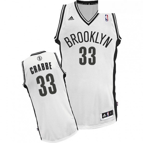 Youth Adidas Brooklyn Nets 33 Allen Crabbe Swingman White Home NBA Jersey