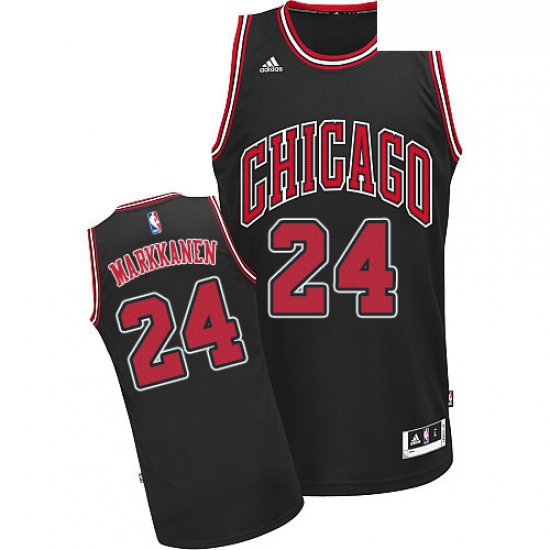 Youth Adidas Chicago Bulls 24 Lauri Markkanen Swingman Black Alternate NBA Jersey