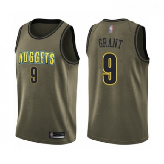 Youth Denver Nuggets 9 Jerami Grant Swingman Green Salute to Service Basketball Jersey