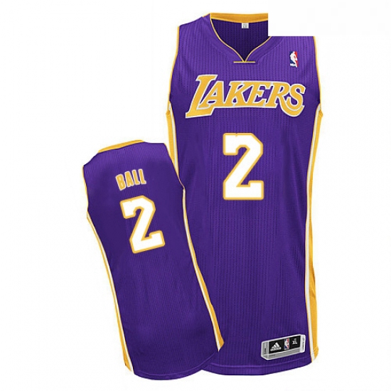 Youth Adidas Los Angeles Lakers 2 Lonzo Ball Authentic Purple Road NBA Jersey