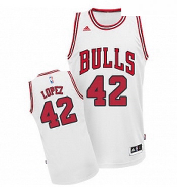 Youth Adidas Chicago Bulls 42 Robin Lopez Swingman White Home NBA Jersey