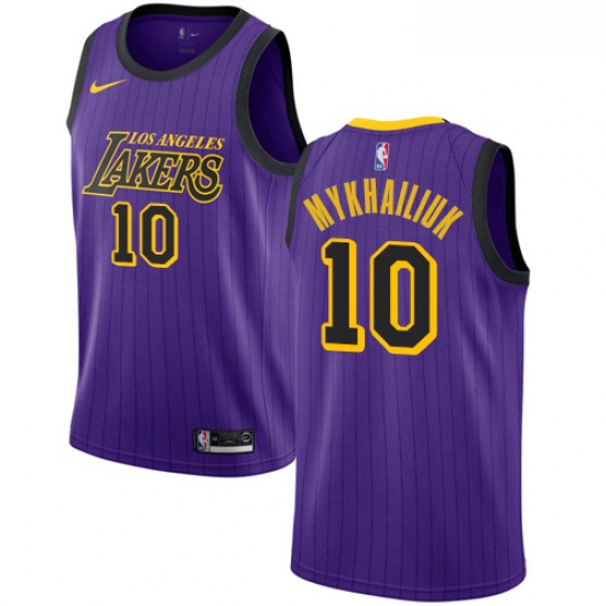 Youth Nike Los Angeles Lakers 10 Sviatoslav Mykhailiuk Swingman Purple NBA Jersey City Edition