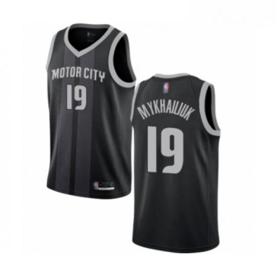 Youth Detroit Pistons 19 Sviatoslav Mykhailiuk Swingman Black Basketball Jersey City Edition