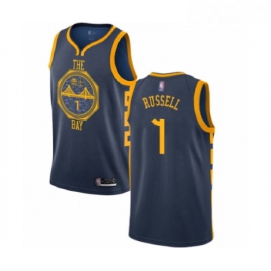 Youth Golden State Warriors 1 DAngelo Russell Swingman Navy Blue Basketball Jersey City Edition