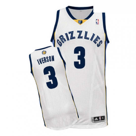 Youth Adidas Memphis Grizzlies 3 Allen Iverson Authentic White H