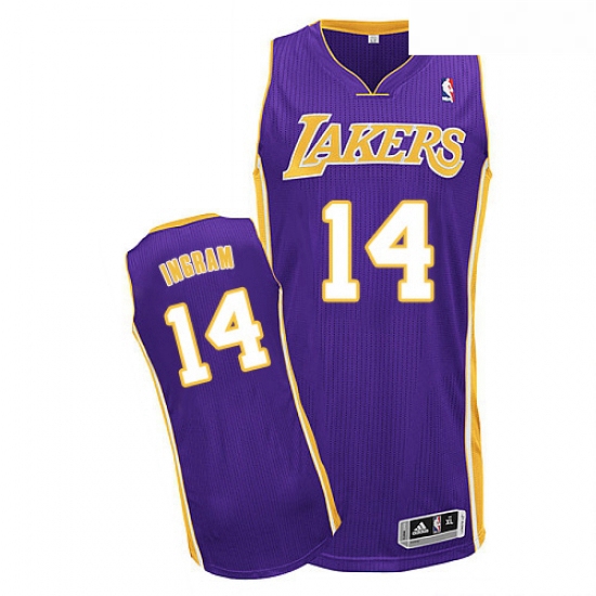 Youth Adidas Los Angeles Lakers 14 Brandon Ingram Authentic Purple Road NBA Jersey