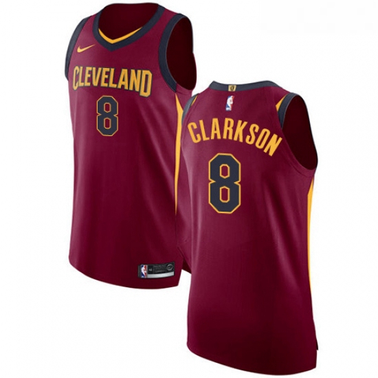 Youth Nike Cleveland Cavaliers 8 Jordan Clarkson Authentic Maroon NBA Jersey Icon Edition