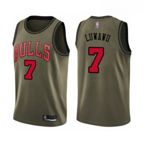 Youth Chicago Bulls 7 Timothe Luwawu Swingman Green Salute to Service Basketball Jersey