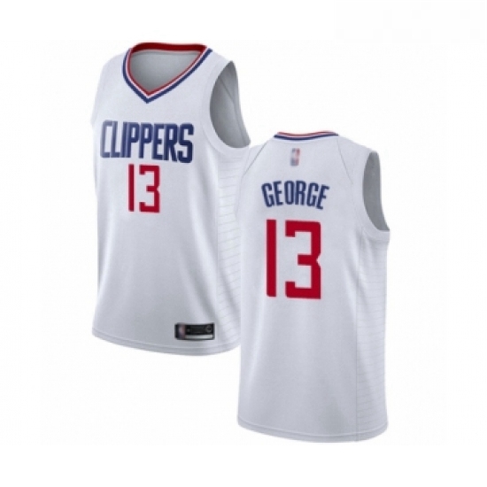 Youth Los Angeles Clippers 13 Paul George Swingman White Basketball Jersey Association Edition