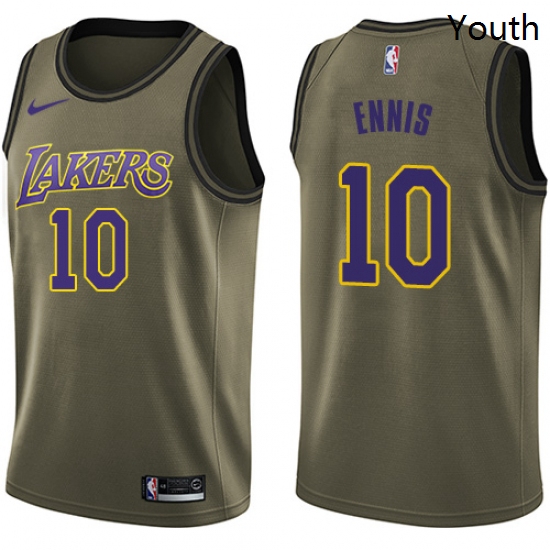 Youth Nike Los Angeles Lakers 10 Tyler Ennis Swingman Green Salu