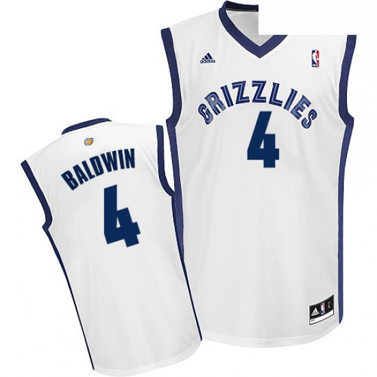 Youth Adidas Memphis Grizzlies 4 Wade Baldwin Swingman White Home NBA Jersey