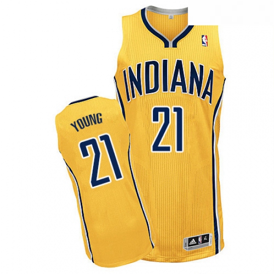 Youth Adidas Indiana Pacers 21 Thaddeus Young Authentic Gold Alternate NBA Jersey