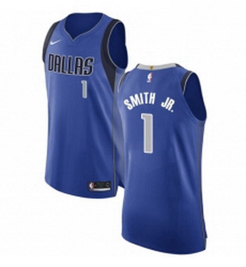 Youth Nike Dallas Mavericks 1 Dennis Smith Jr Authentic Royal Blue Road NBA Jersey Icon Edition