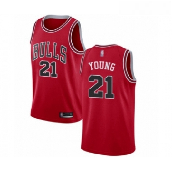 Youth Chicago Bulls 21 Thaddeus Young Swingman Red Basketball Jersey Icon Edition