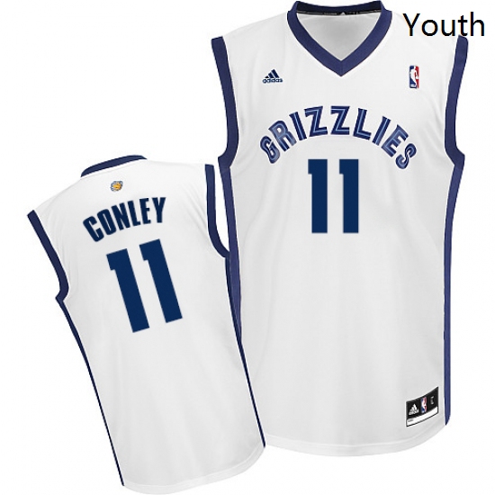 Youth Adidas Memphis Grizzlies 11 Mike Conley Swingman White Home NBA Jersey