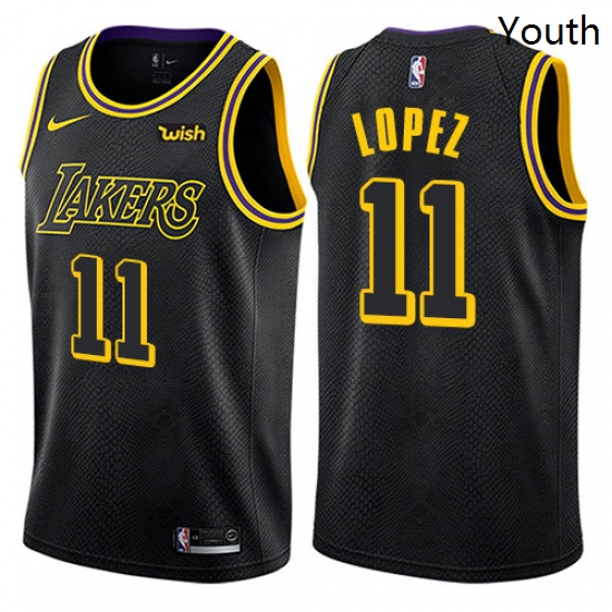 Youth Nike Los Angeles Lakers 11 Brook Lopez Swingman Black NBA 