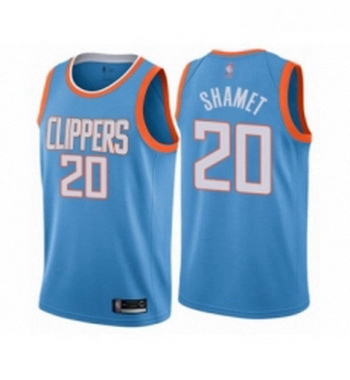 Youth Los Angeles Clippers 20 Landry Shamet Swingman Blue Basketball Jersey City Edition