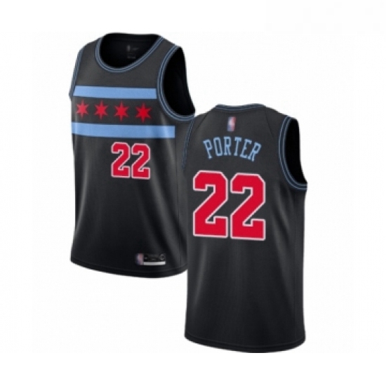 Youth Chicago Bulls 22 Otto Porter Swingman Black Basketball Jersey City Edition