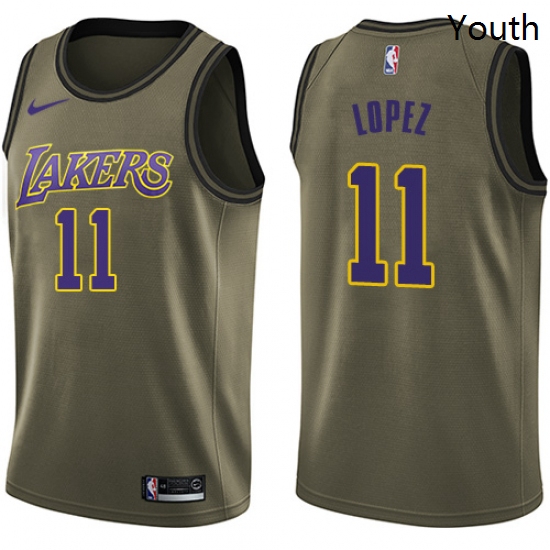 Youth Nike Los Angeles Lakers 11 Brook Lopez Swingman Green Salu