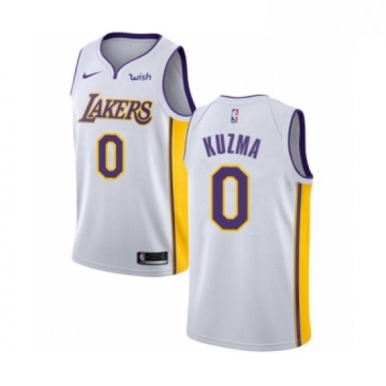 Youth Los Angeles Lakers 0 Kyle Kuzma Swingman White Basketball 