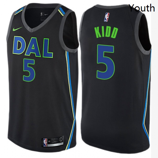 Youth Nike Dallas Mavericks 5 Jason Kidd Swingman Black NBA Jers