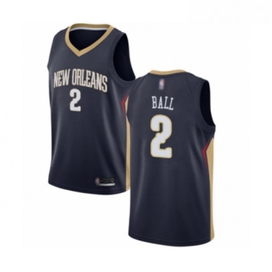 Youth New Orleans Pelicans 2 Lonzo Ball Swingman Navy Blue Basketball Jersey Icon Edition