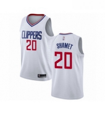 Youth Los Angeles Clippers 20 Landry Shamet Swingman White Basketball Jersey Association Edition